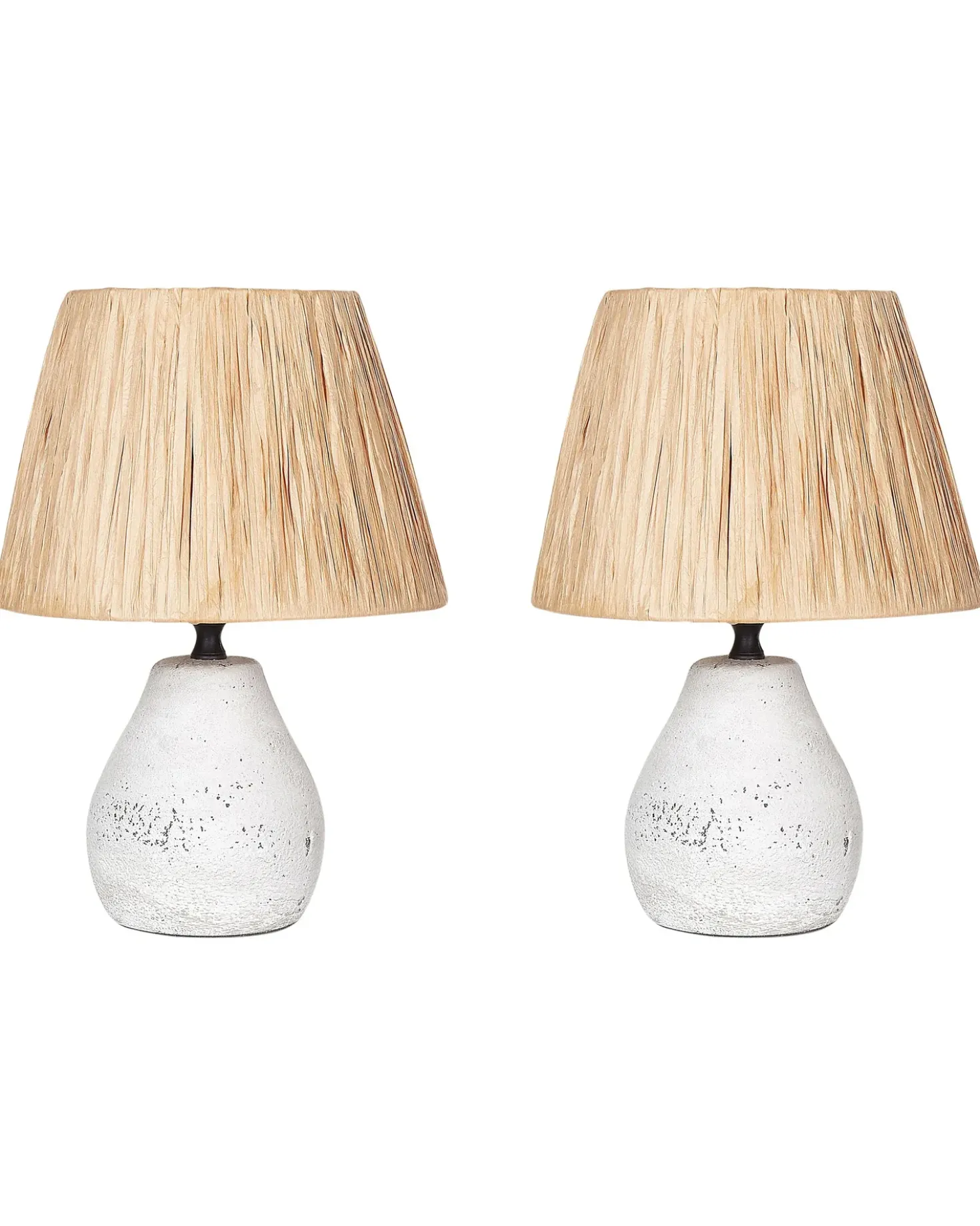 Set di 2 lampade da tavolo ARWADITO Ceramica Bianco sporco