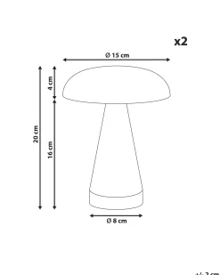 Set di 2 lampade da tavolo a LED senza fili KULFO con dimmer Metallo Argento