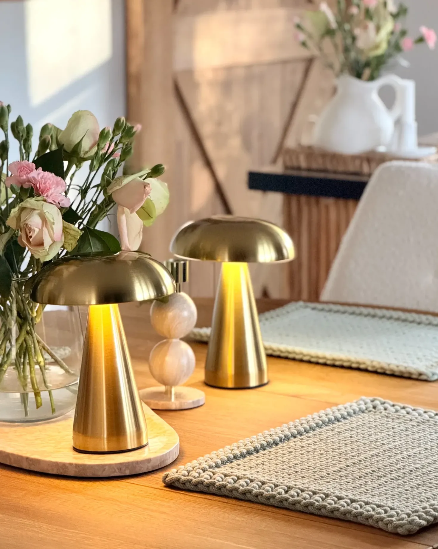 Set di 2 lampade da tavolo a LED senza fili KULFO con dimmer Metallo Oro