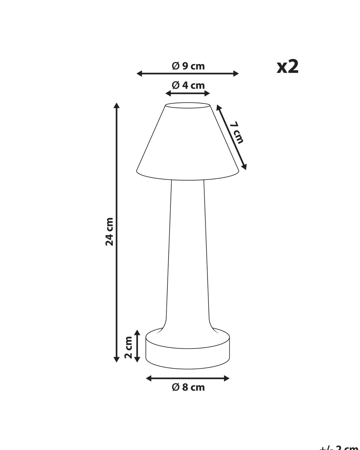 Set di 2 lampade da tavolo a LED senza fili JOANES con dimmer Metallo Nero