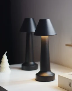 Set di 2 lampade da tavolo a LED senza fili JOANES con dimmer Metallo Nero