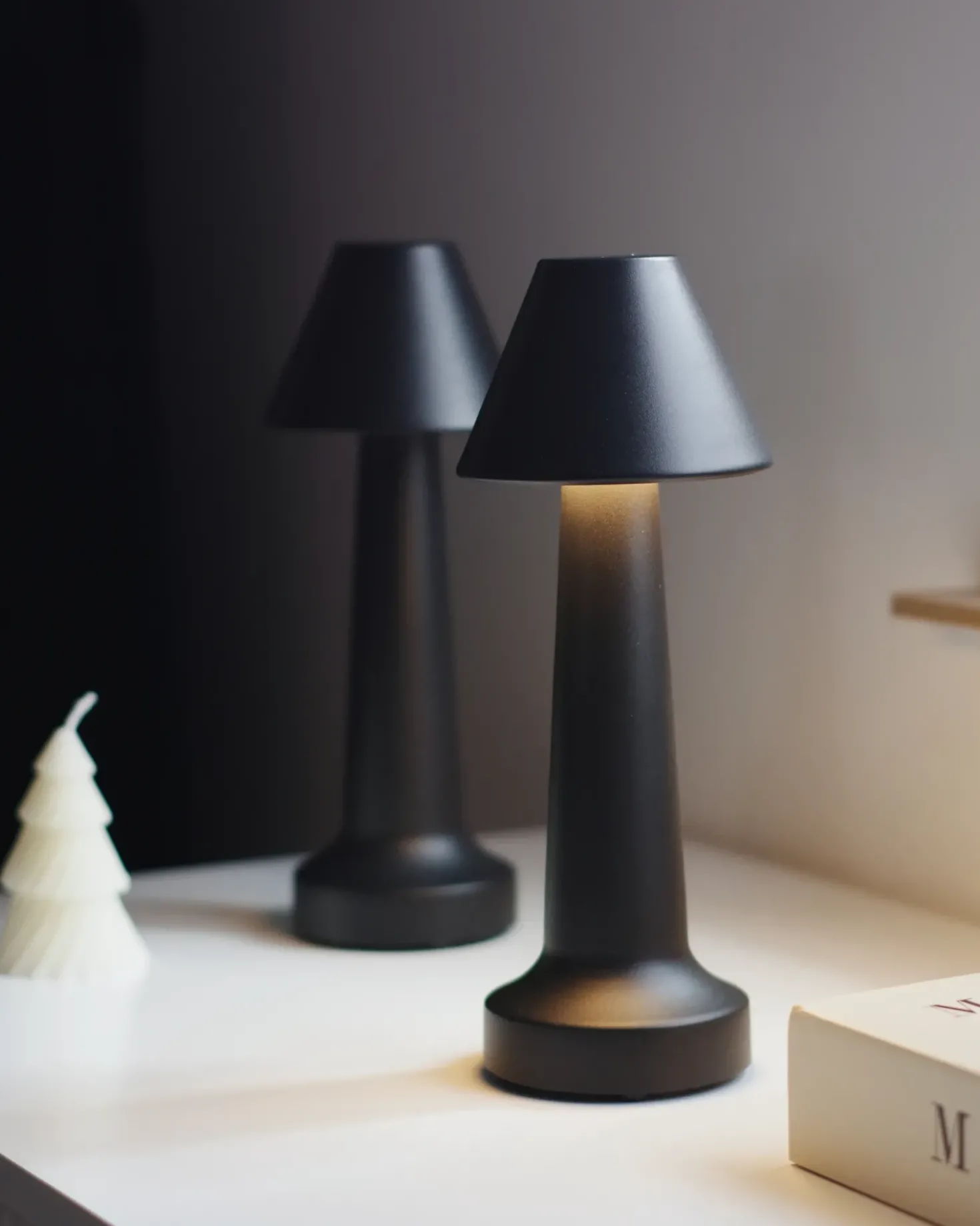 Set di 2 lampade da tavolo a LED senza fili JOANES con dimmer Metallo Nero