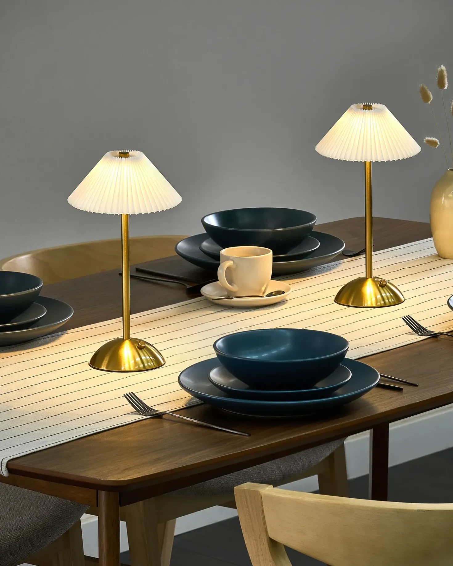 Set di 2 lampade da tavolo a LED senza fili RUBA con dimmer Metallo Oro