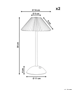 Set di 2 lampade da tavolo a LED senza fili RUBA con dimmer Metallo Oro