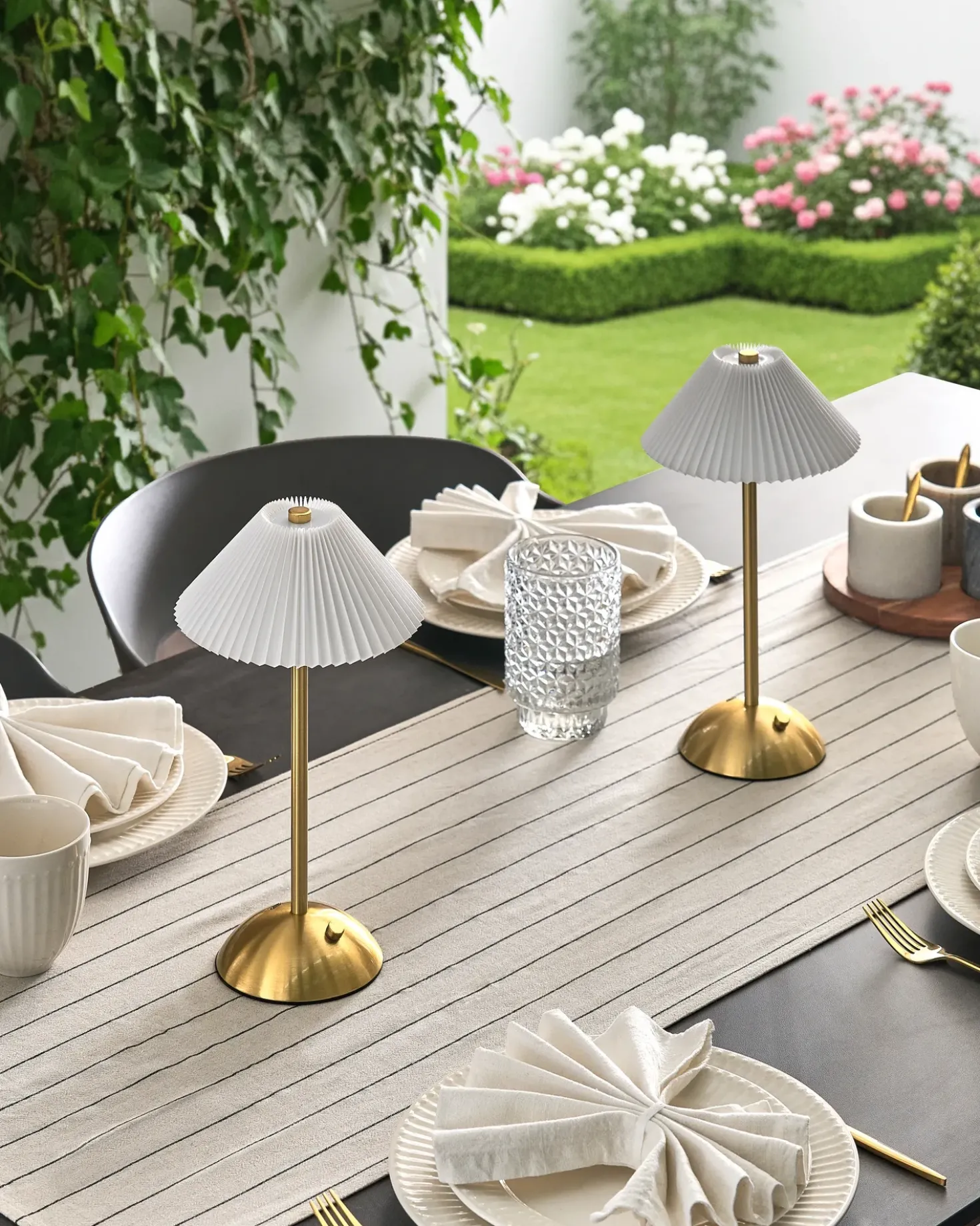 Set di 2 lampade da tavolo a LED senza fili RUBA con dimmer Metallo Oro