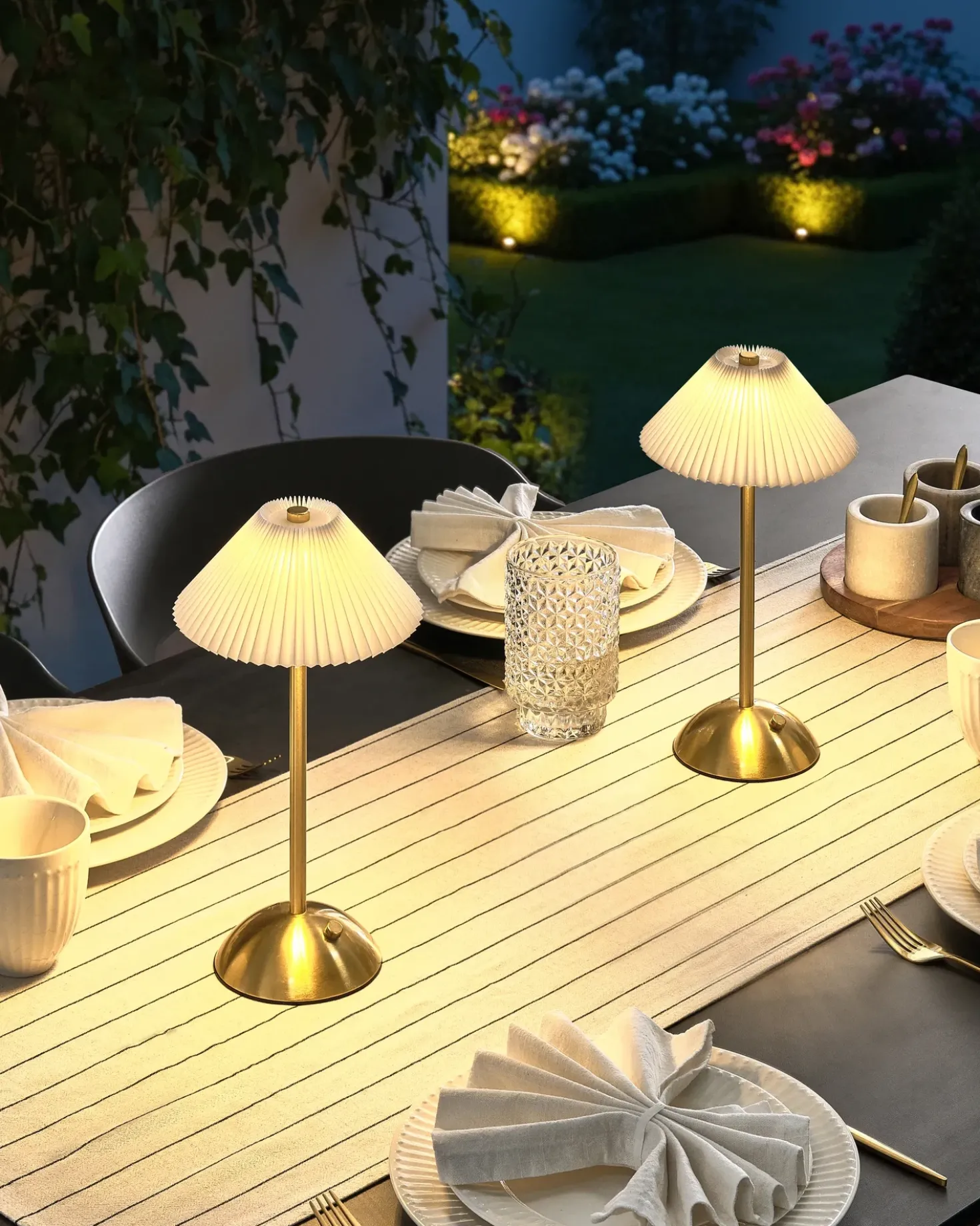 Set di 2 lampade da tavolo a LED senza fili RUBA con dimmer Metallo Oro