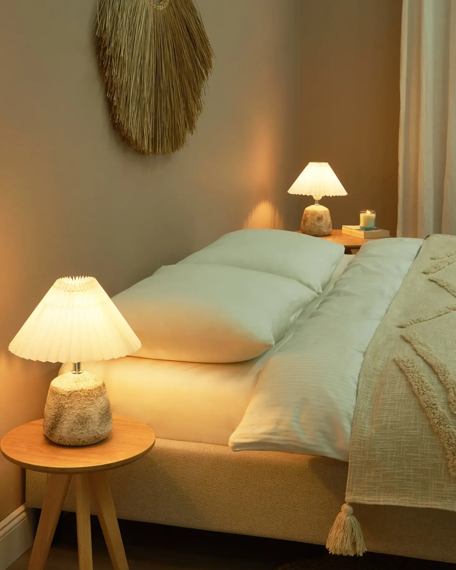 Set di 2 lampade da tavolo ZEYI Ceramica Bianco