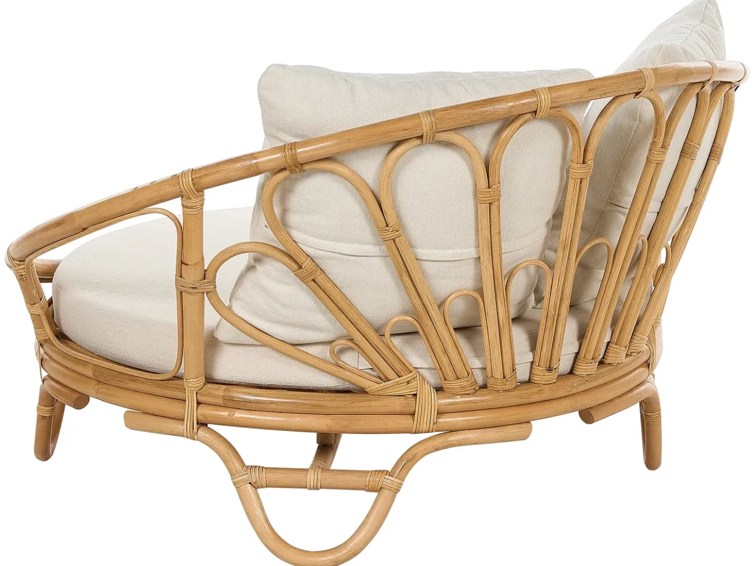 Set di 2 lettini da giardino ROSSANO Rattan Naturale