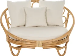Set di 2 lettini da giardino ROSSANO Rattan Naturale