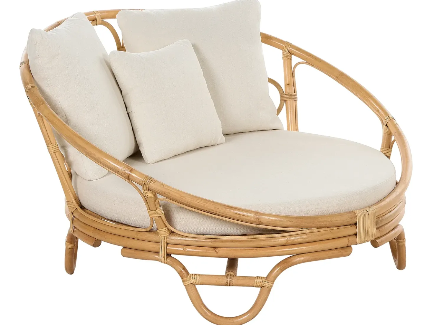 Set di 2 lettini da giardino ROSSANO Rattan Naturale