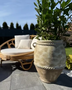 Set di 2 lettini da giardino ROSSANO Rattan Naturale