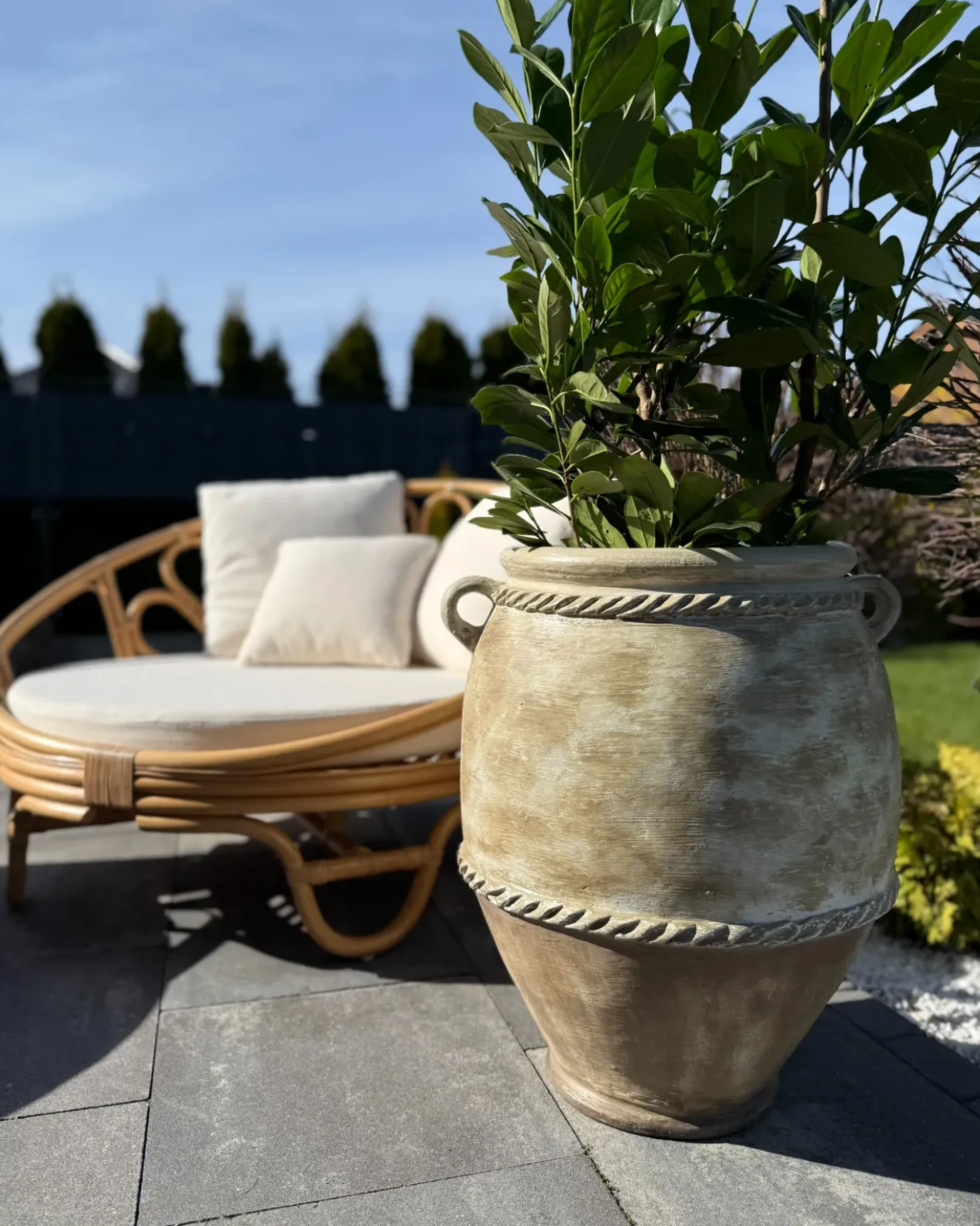 Set di 2 lettini da giardino ROSSANO Rattan Naturale