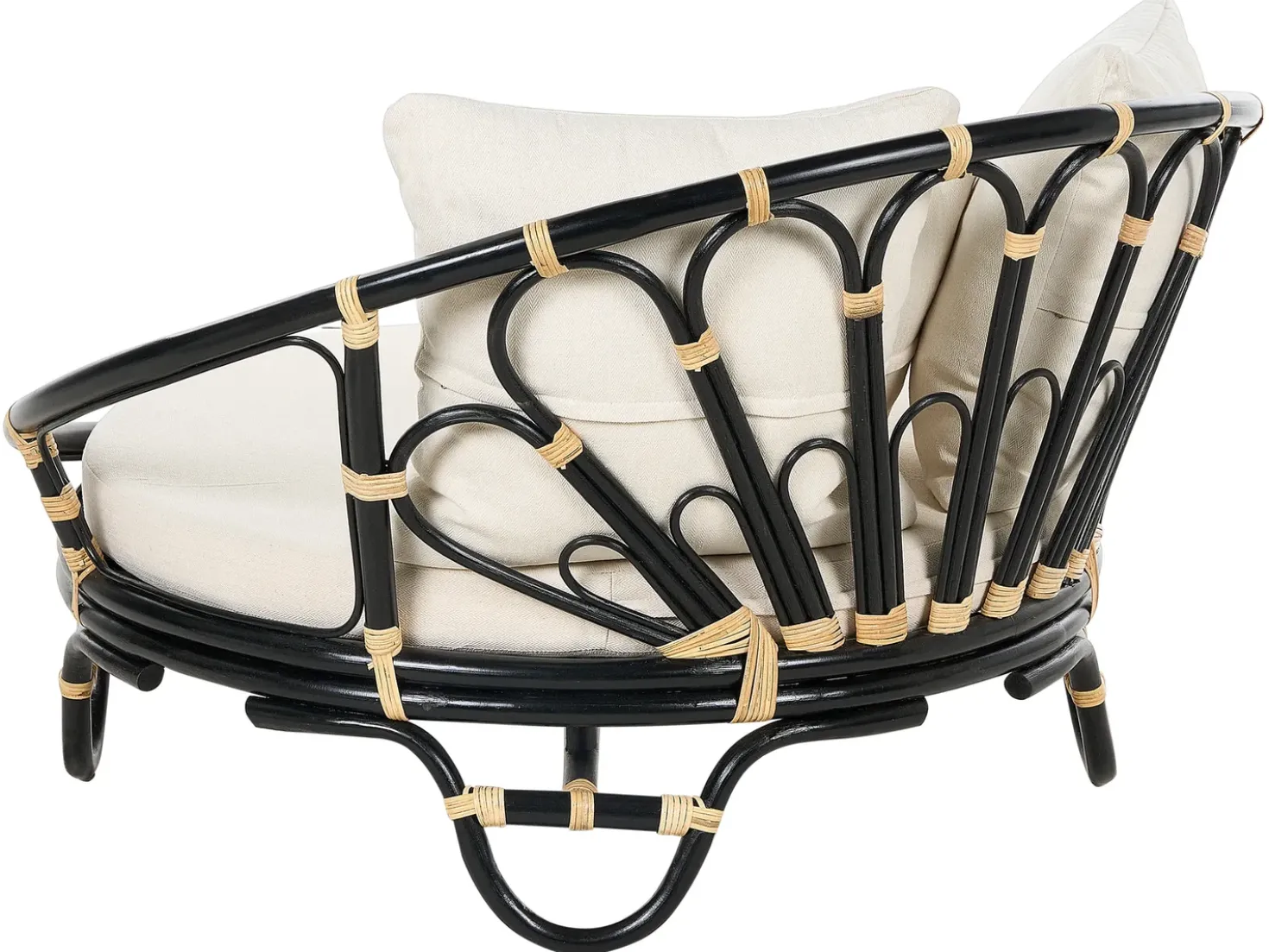 Set di 2 lettini da giardino ROSSANO Rattan Nero