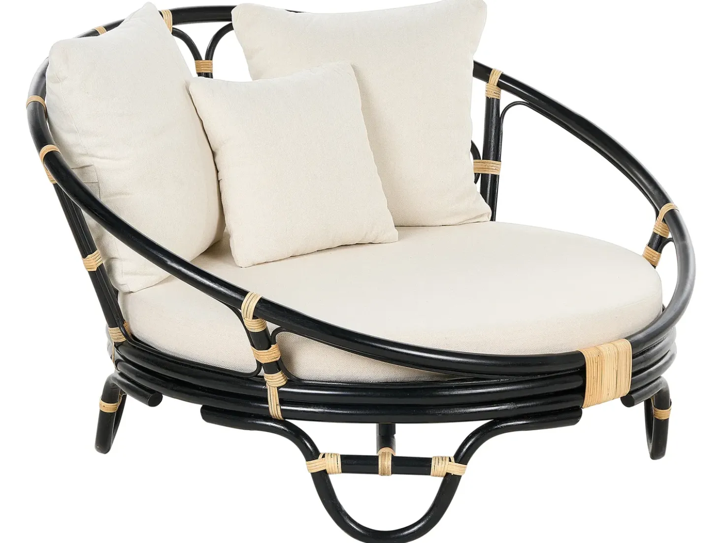 Set di 2 lettini da giardino ROSSANO Rattan Nero