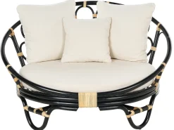 Set di 2 lettini da giardino ROSSANO Rattan Nero