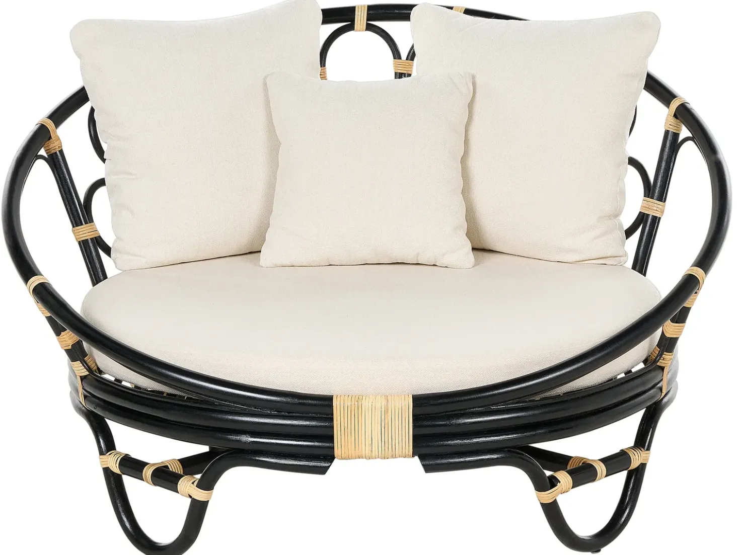 Set di 2 lettini da giardino ROSSANO Rattan Nero