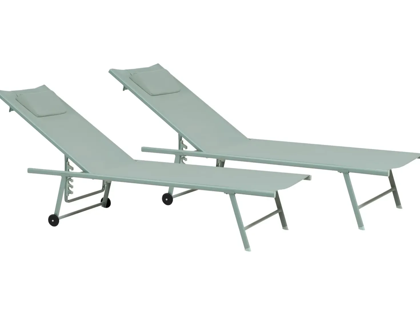 Set di 2 Lettini Prendisole SORONI Metallo Verde chiaro