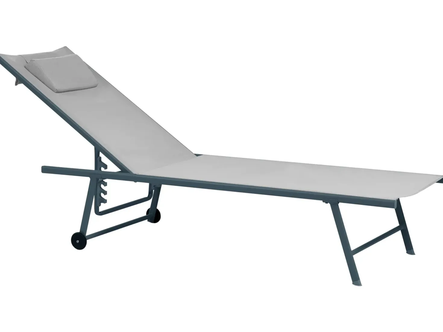 Set di 2 Lettini Prendisole SORONI Metallo Grigio chiaro
