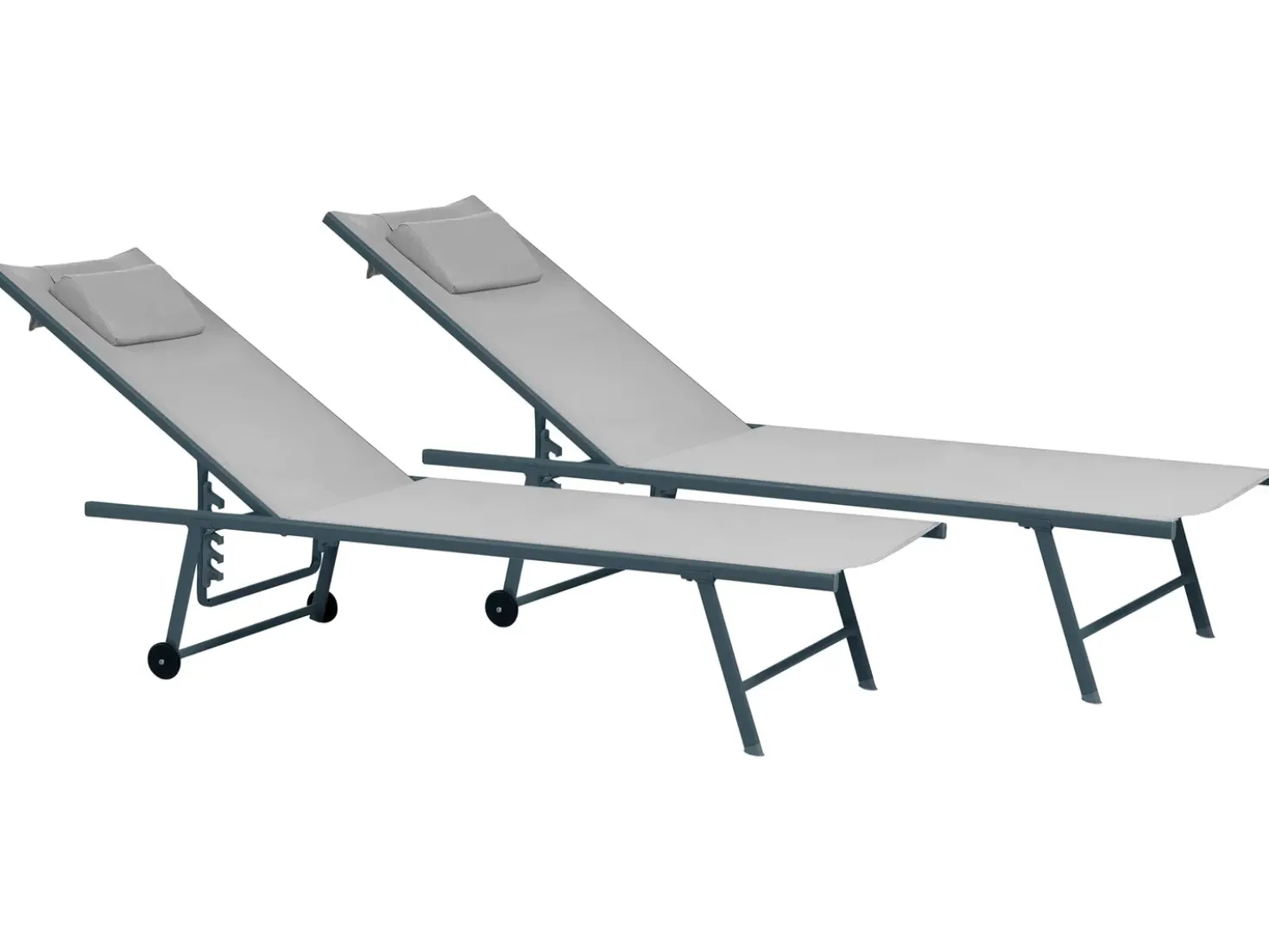 Set di 2 Lettini Prendisole SORONI Metallo Grigio chiaro