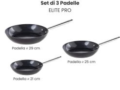 Set di 3 padelle ELITE PRO Nero