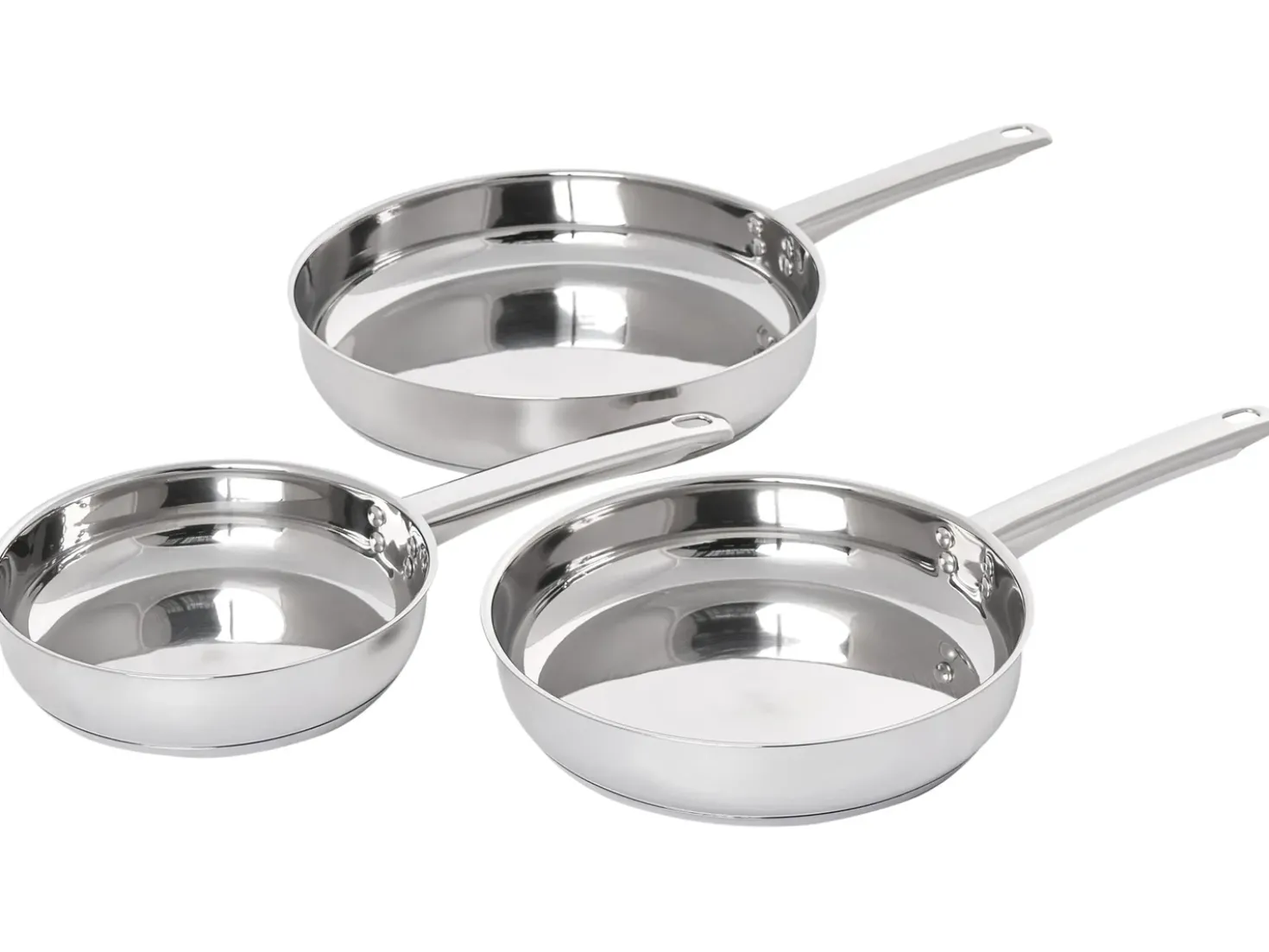 Set di 3 padelle PRIMECOOK Acciaio inox Argento