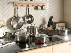 Set di 10 padelle PRIMECOOK Acciaio inox Argento