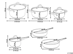 Set di 10 padelle PRIMECOOK Acciaio inox Argento