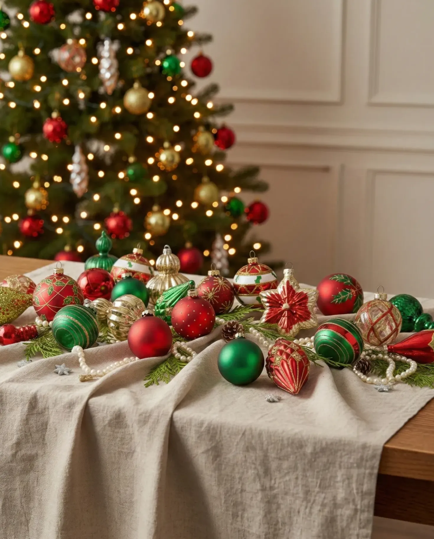Set di 70 palline decorative TWINKLE Vetro Rosso/Verde