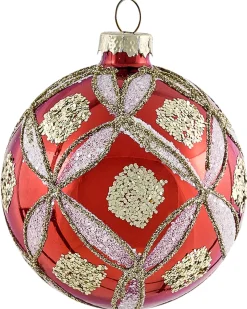 Set di 50 palline decorative SPARKLE Vetro Rosso/Oro