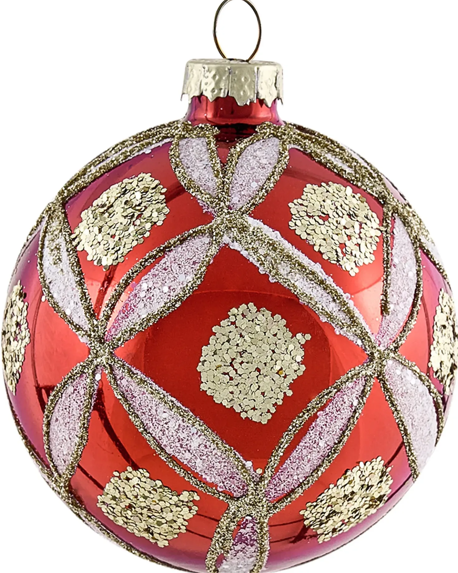 Set di 50 palline decorative SPARKLE Vetro Rosso/Oro