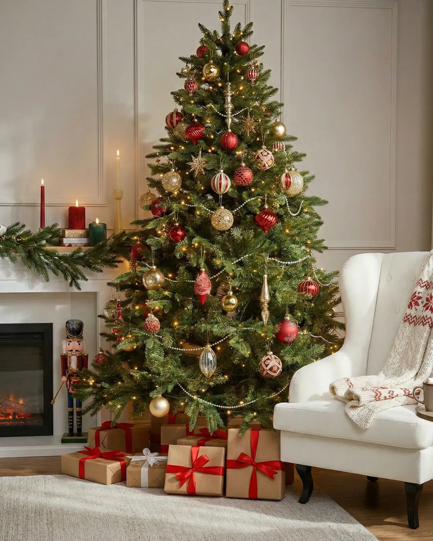 Set di 50 palline decorative SPARKLE Vetro Rosso/Oro