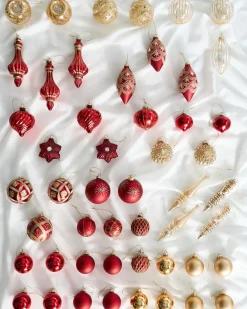 Set di 50 palline decorative SPARKLE Vetro Rosso/Oro