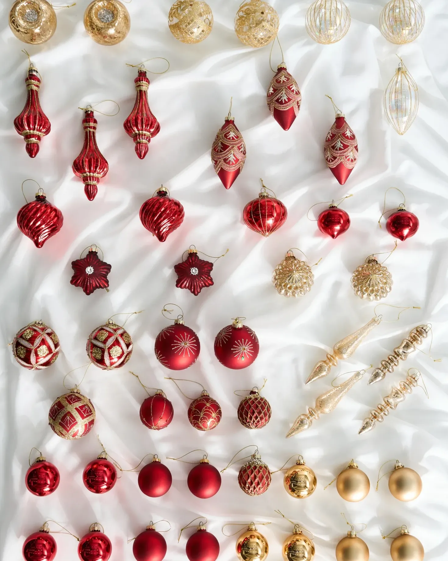 Set di 50 palline decorative SPARKLE Vetro Rosso/Oro