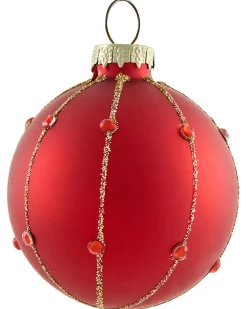 Set di 50 palline decorative SPARKLE Vetro Rosso/Oro