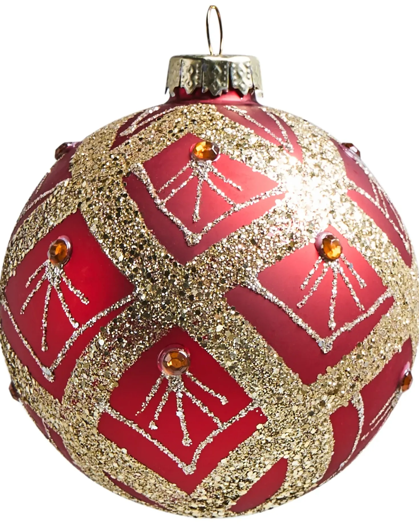 Set di 50 palline decorative SPARKLE Vetro Rosso/Oro