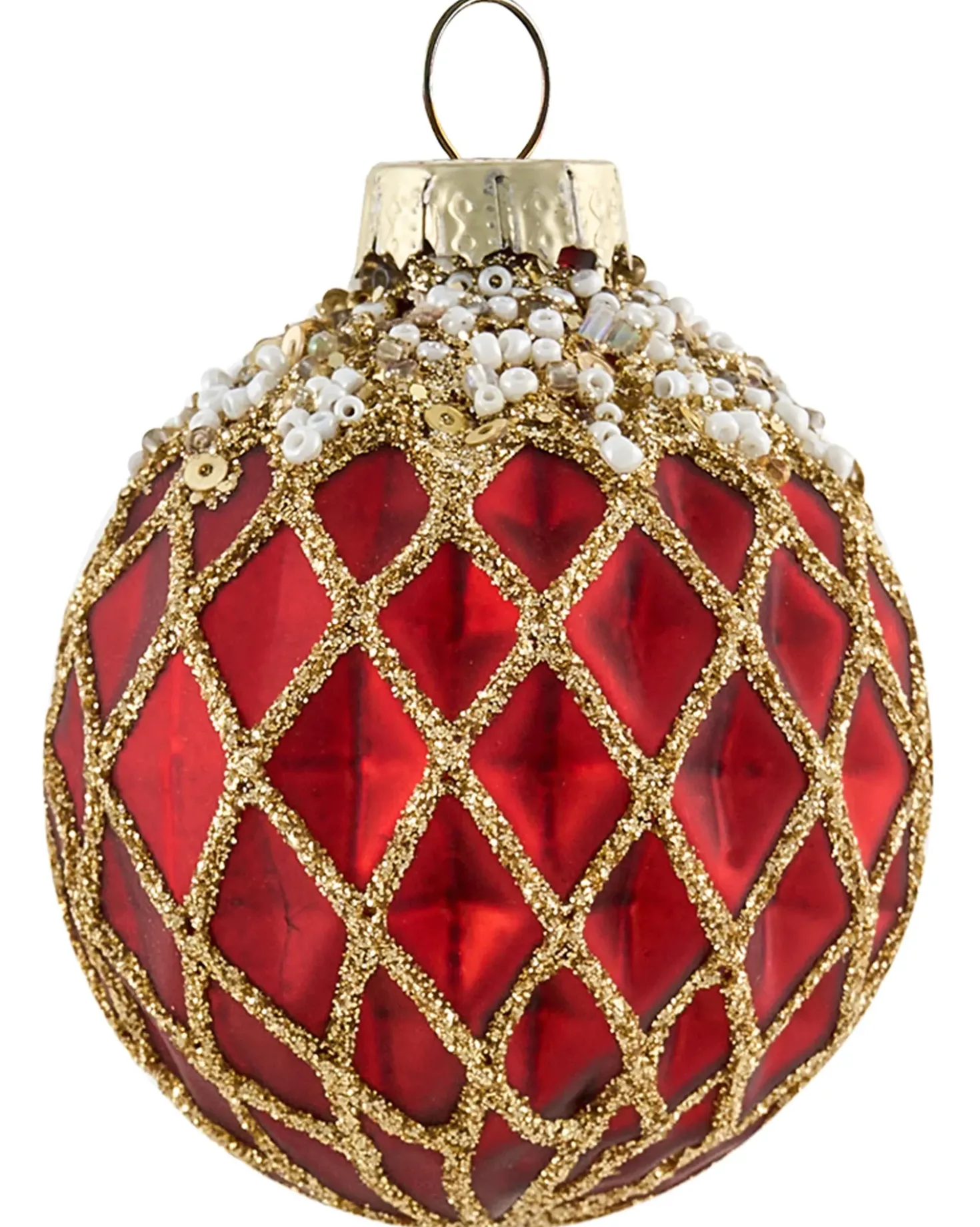 Set di 50 palline decorative SPARKLE Vetro Rosso/Oro