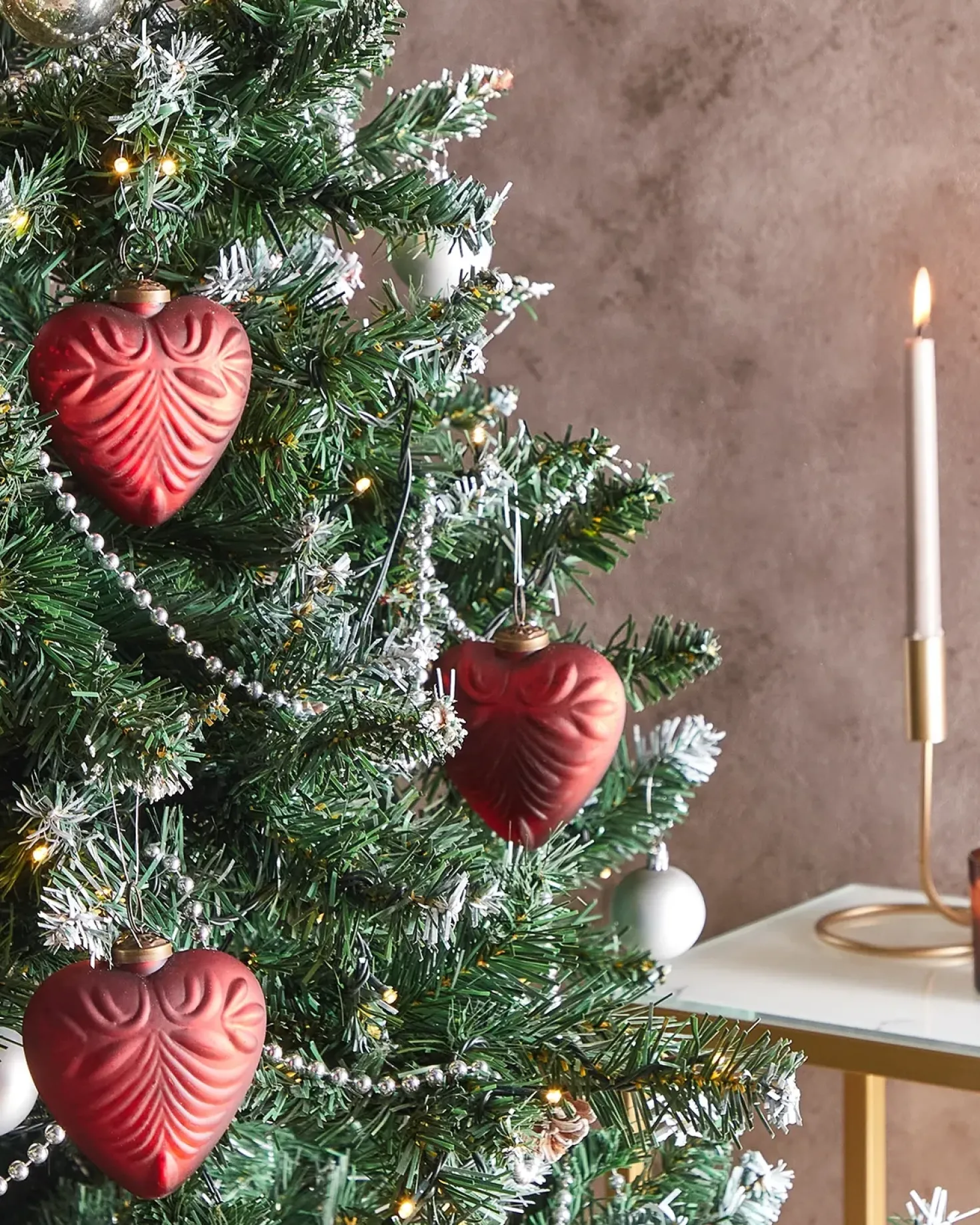 Set di 4 palline decorative FERIABLE Vetro Rosso