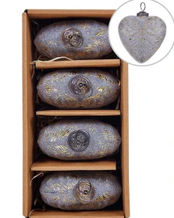 Set di 4 palline decorative FERIABLE Vetro Grigio