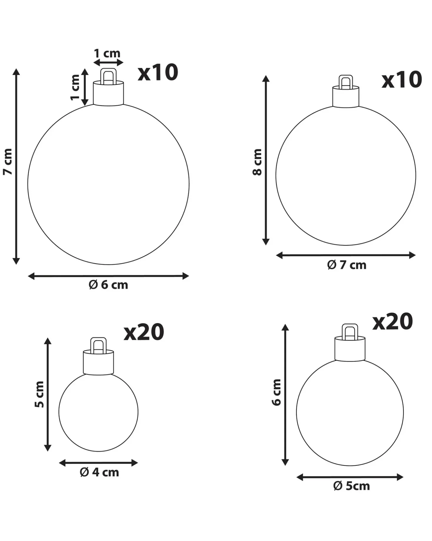 Set di 60 palline decorative TINNSJA Argento