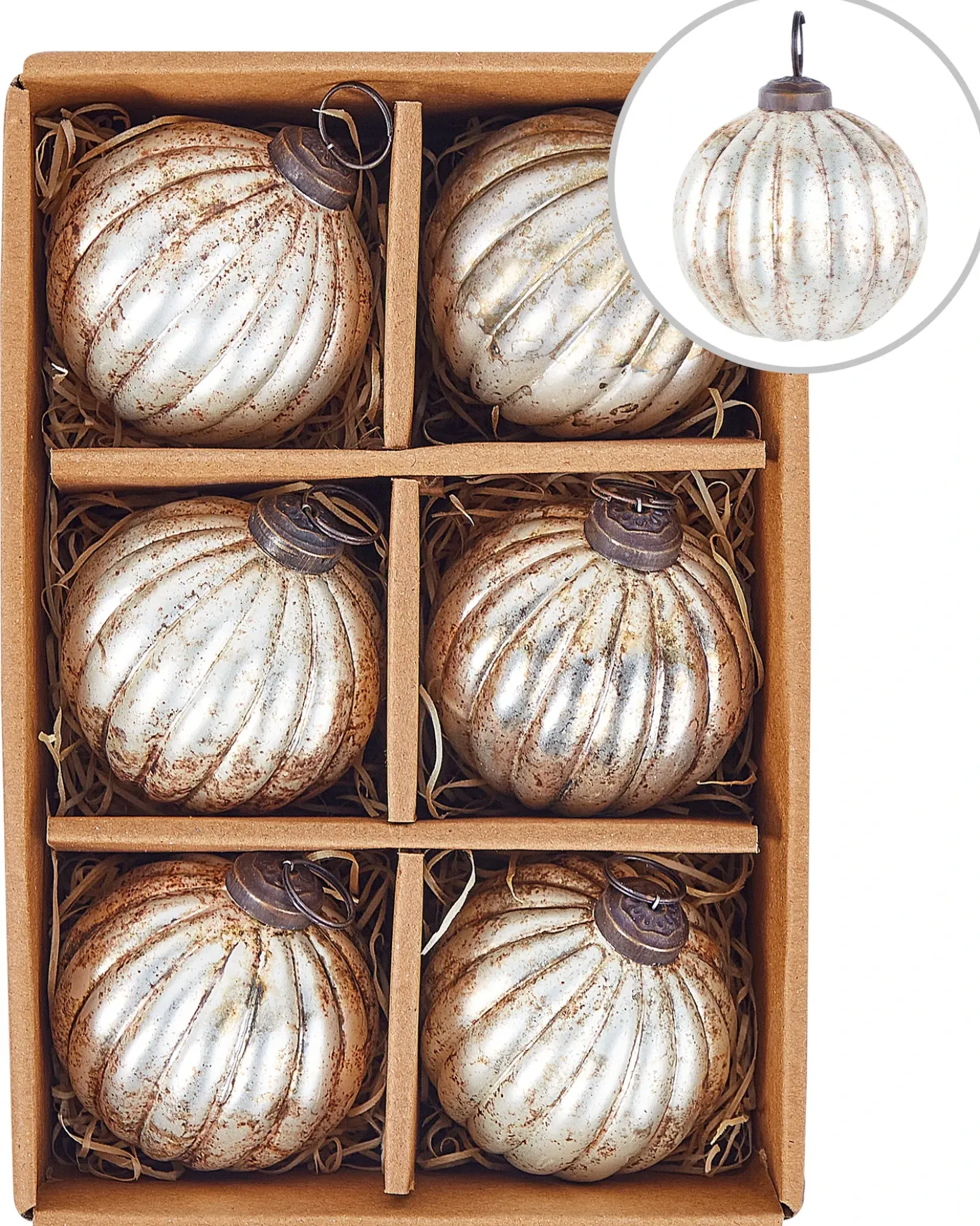 Set di 6 palline decorative IVOIRE Vetro Argento