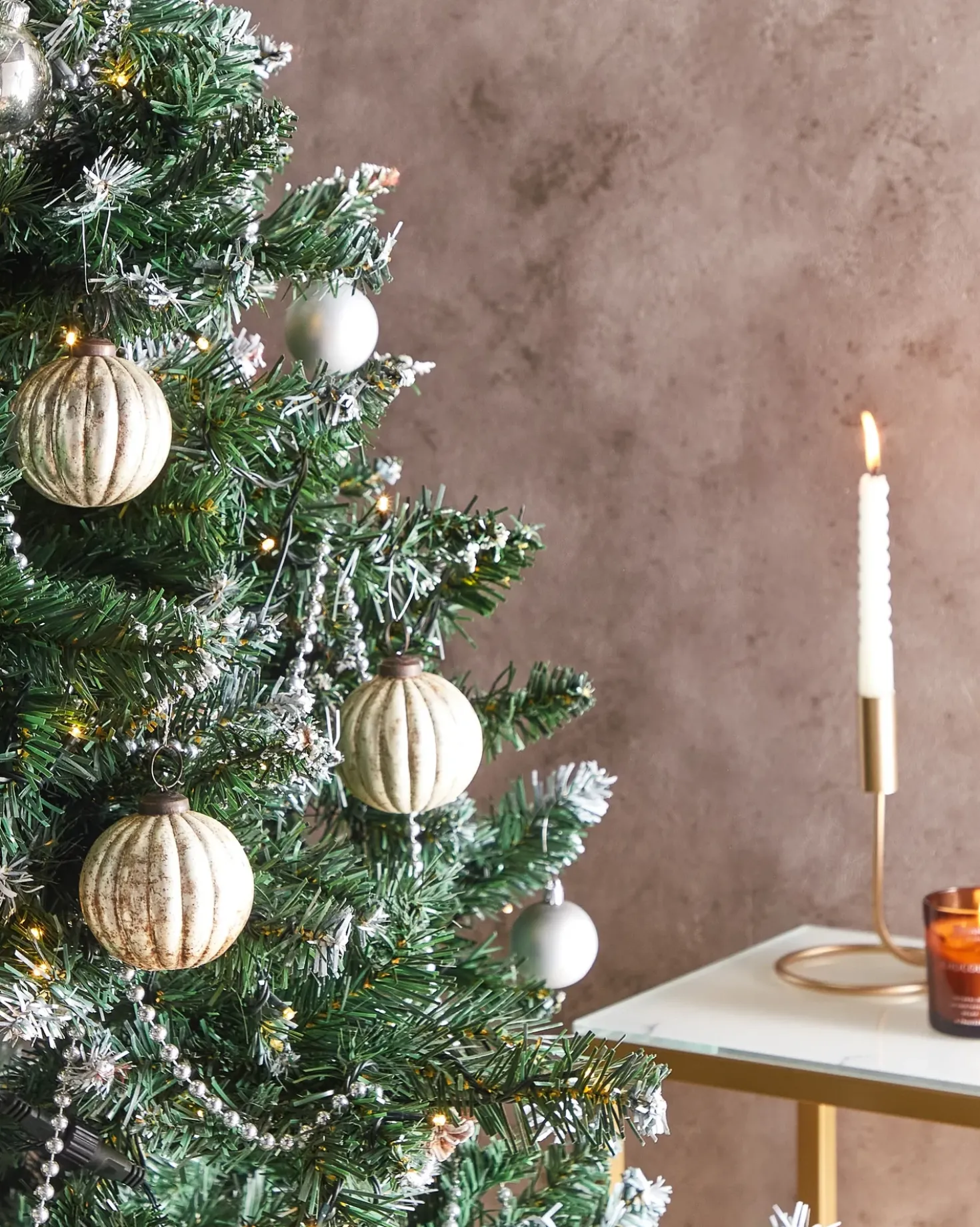 Set di 6 palline decorative IVOIRE Vetro Argento