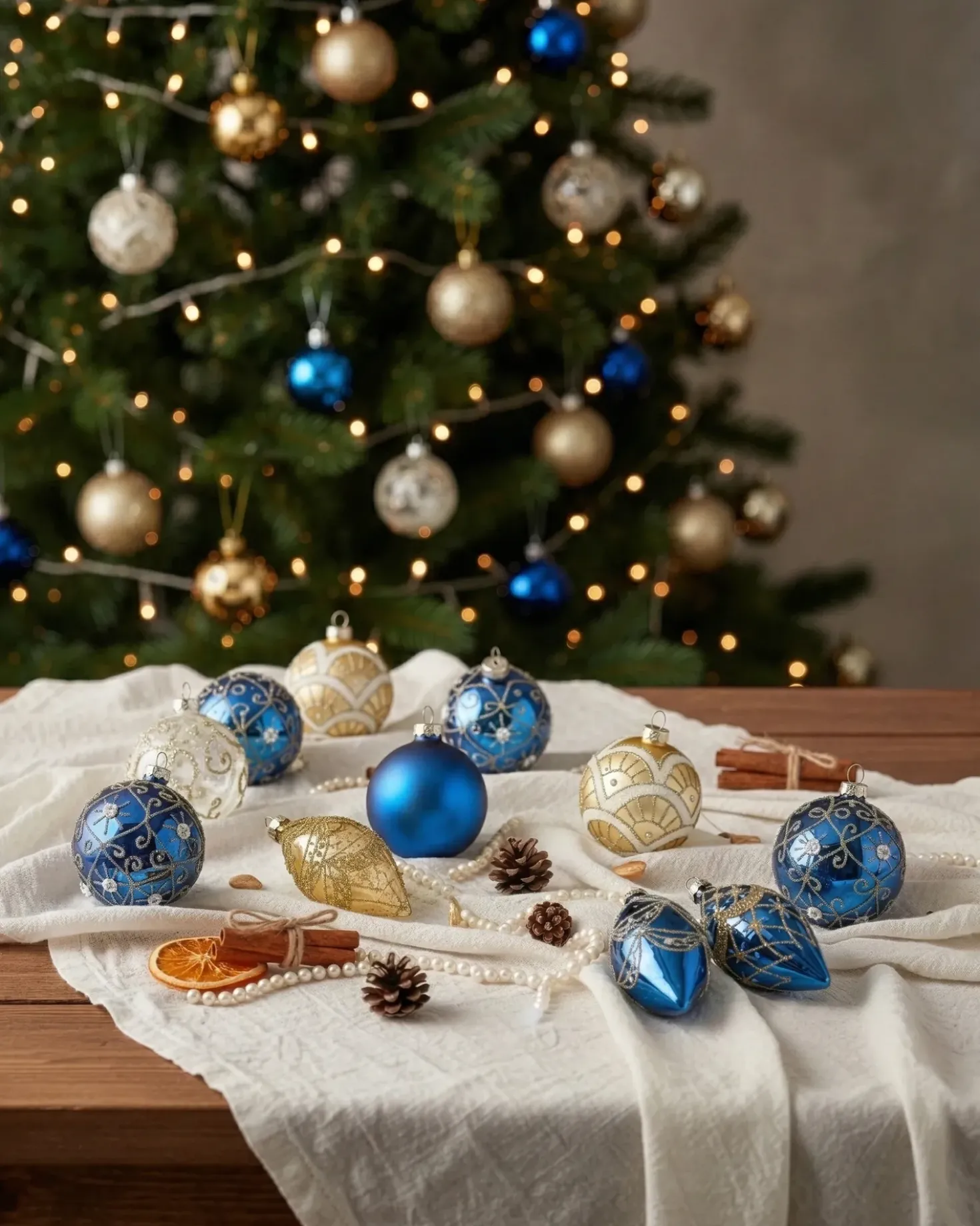 Set di 35 palline decorative ICEDROP Vetro Blu/Oro