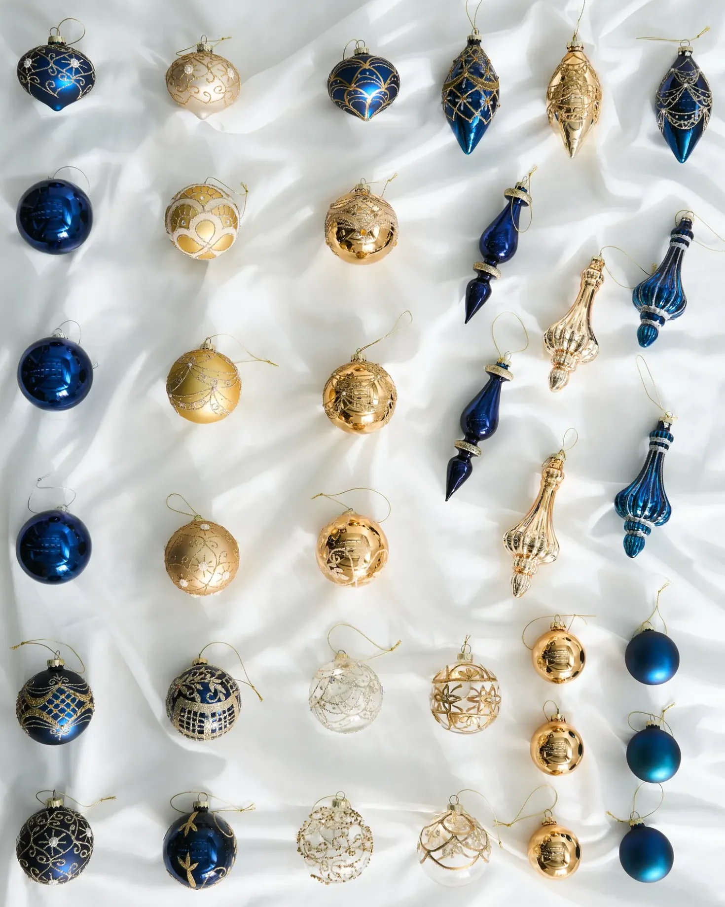 Set di 35 palline decorative ICEDROP Vetro Blu/Oro