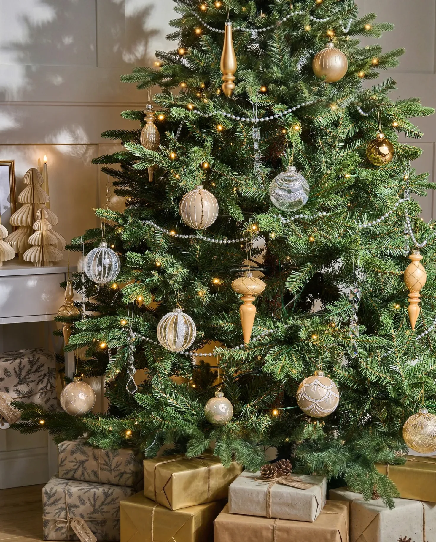 Set di 35 palline decorative BLING Vetro Oro