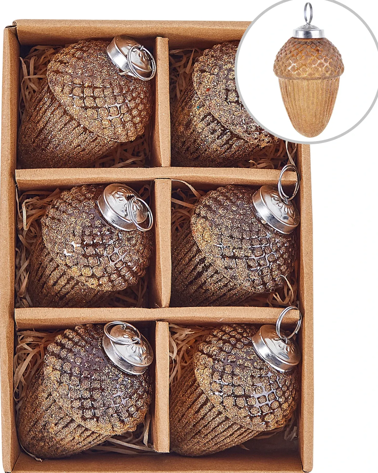 Set di 6 palline decorative AMBRE Vetro Oro
