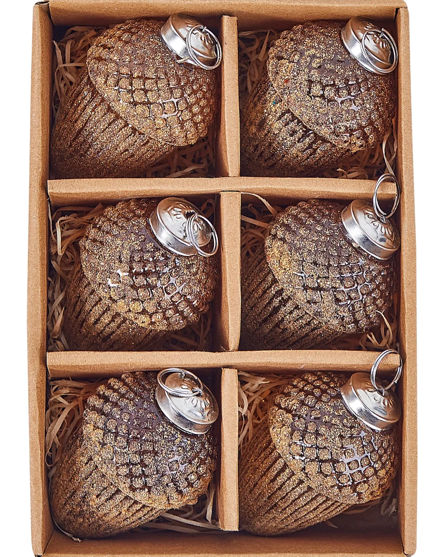 Set di 6 palline decorative AMBRE Vetro Oro