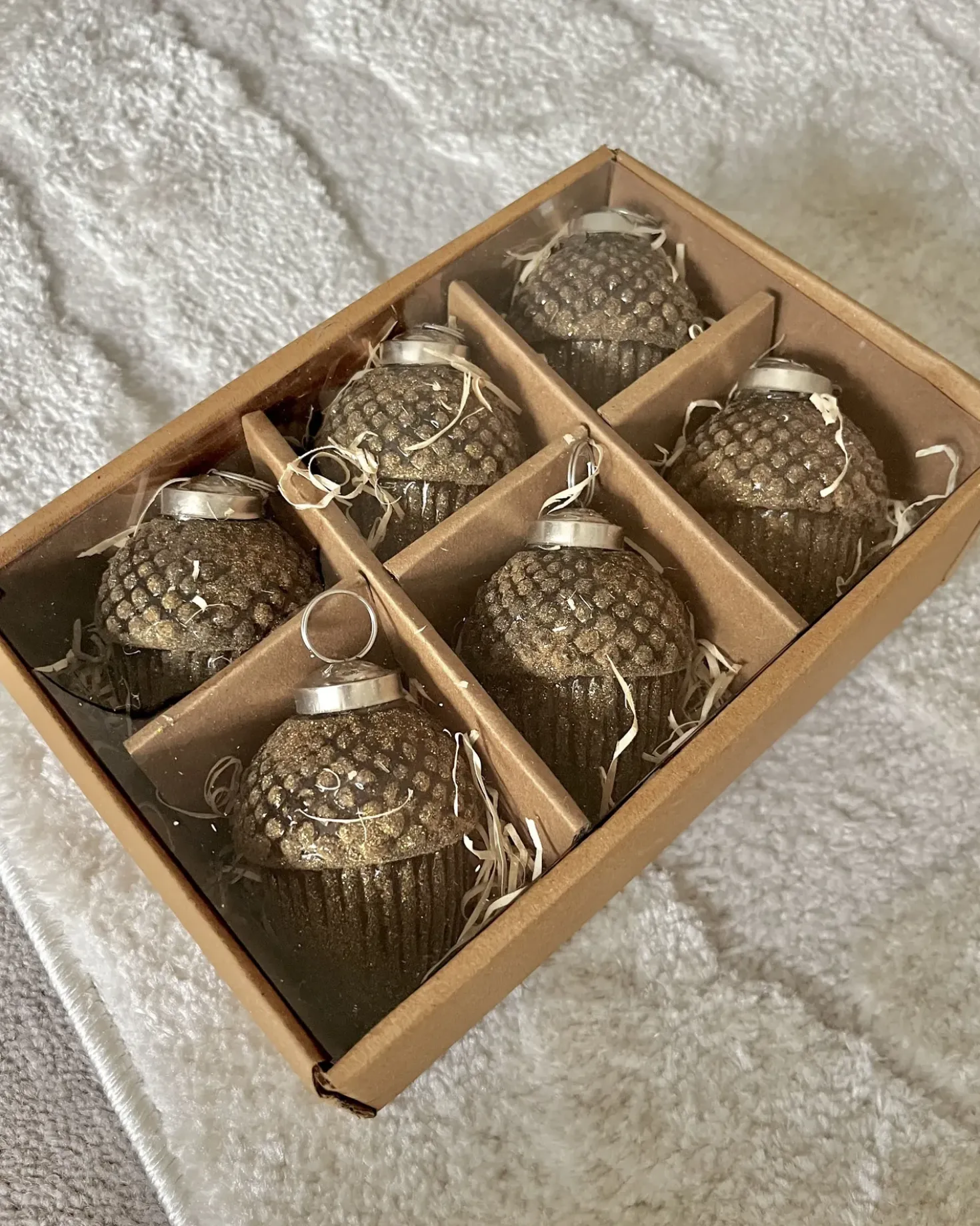 Set di 6 palline decorative AMBRE Vetro Oro