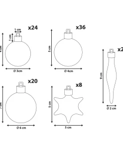 Set di 102 palline decorative BANDAK Argento