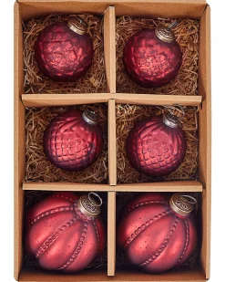 Set di 6 palline decorative ARGENTIN Vetro Rosso