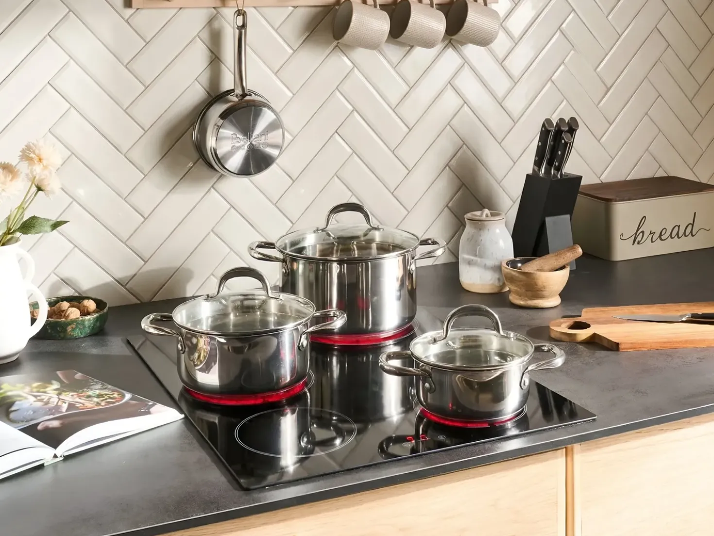 Set di 7 pentole PRIMECOOK Acciaio inox Argento
